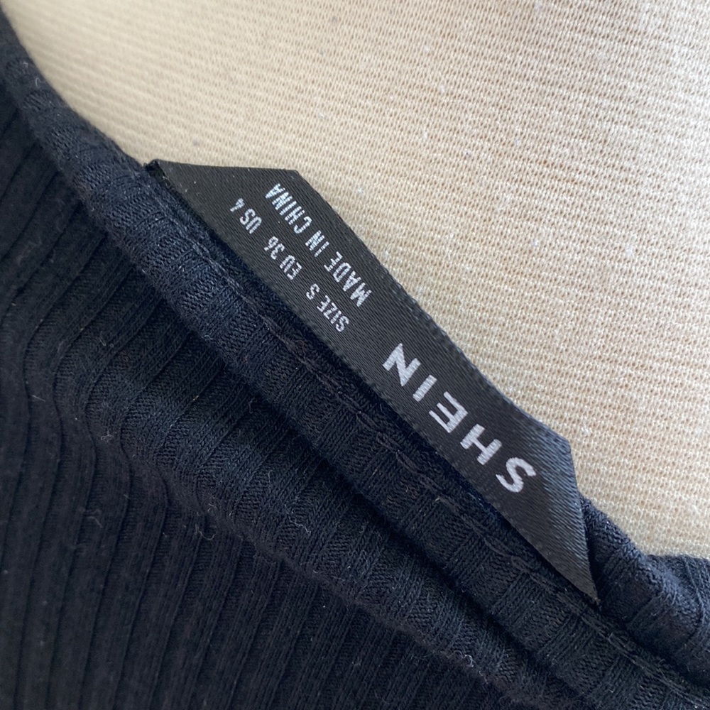 • Shein Black Ribbed Dress • - Picture 6 of 6